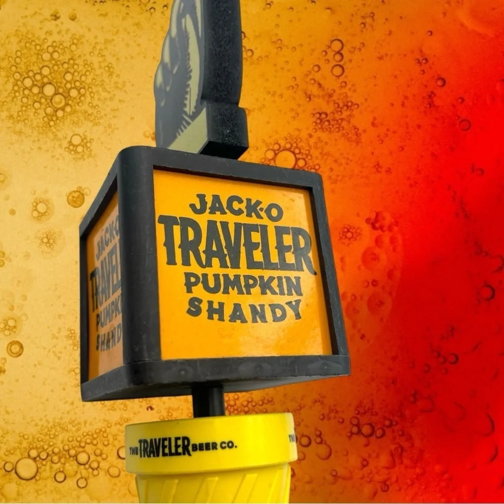Jack-O Traveler Pumpkin Shandy Beer Tap Handle Breweriana